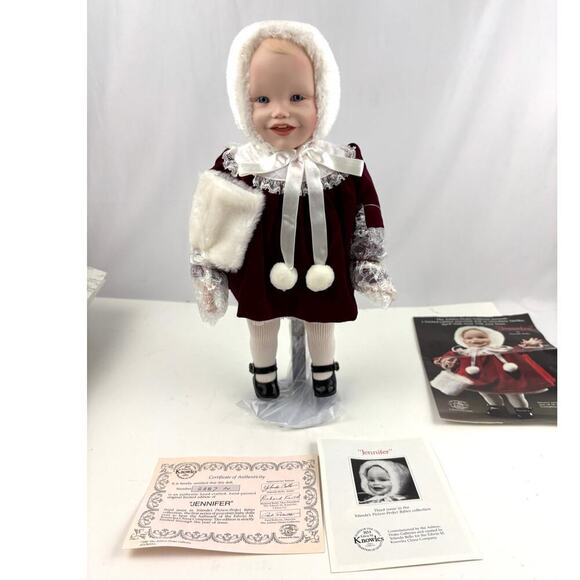 VTG Ashton Drake Jennifer Porcelain Doll by Yolanda Bello 1980s Perfect Babies - Picture 1 of 16